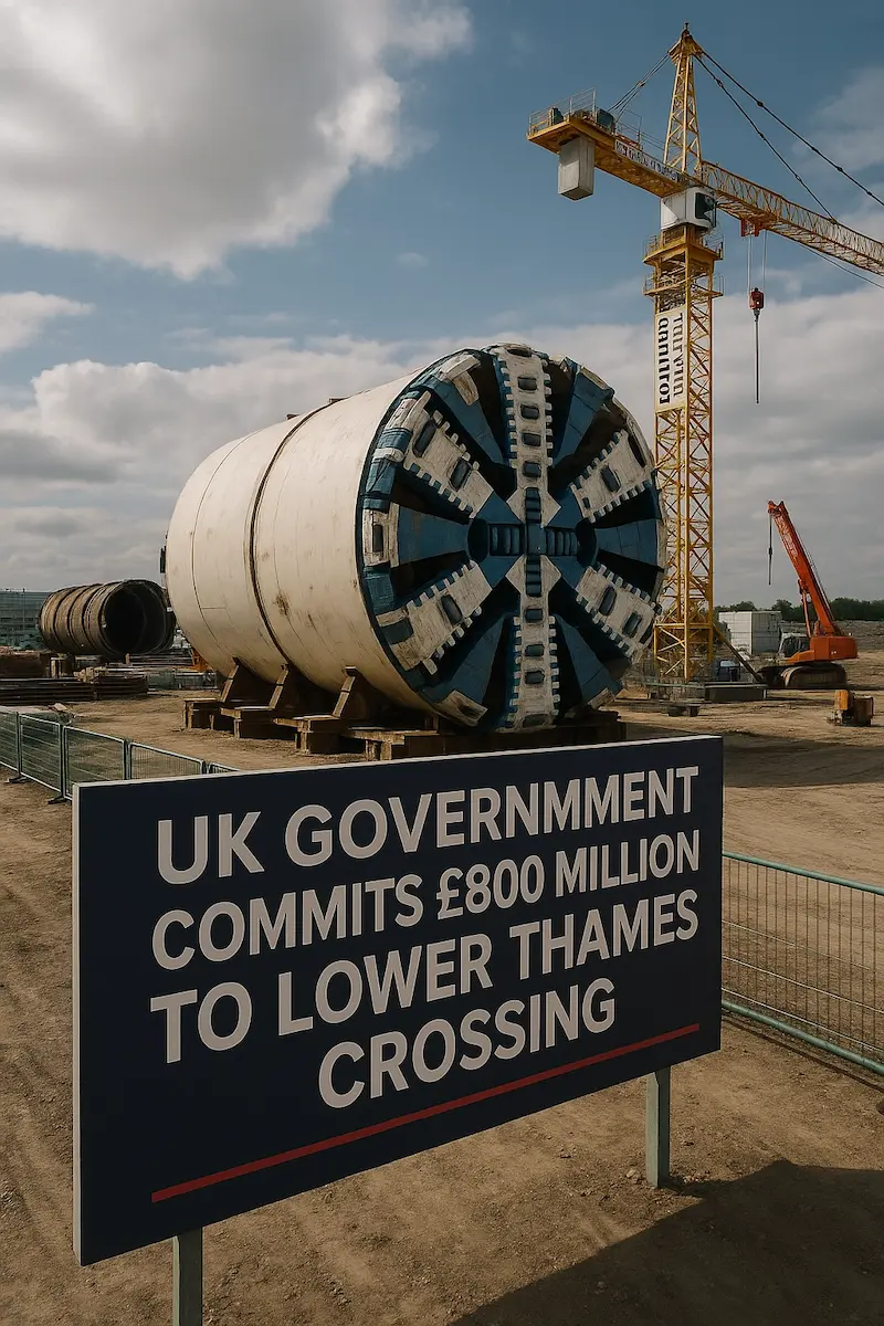 UK Government Commits £800 Million to Lower Thames Crossing